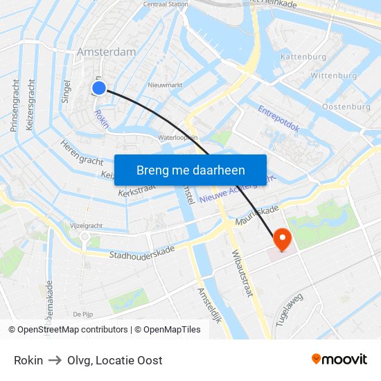 Rokin to Olvg, Locatie Oost map