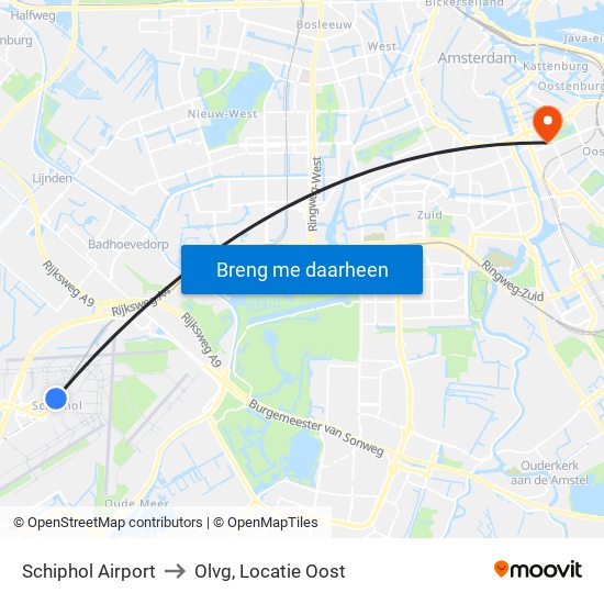 Schiphol Airport to Olvg, Locatie Oost map