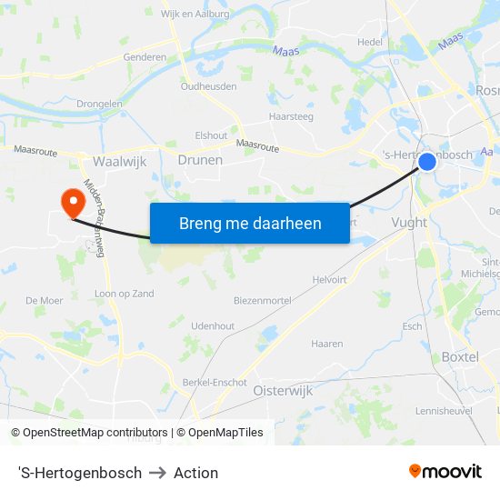 'S-Hertogenbosch to Action map