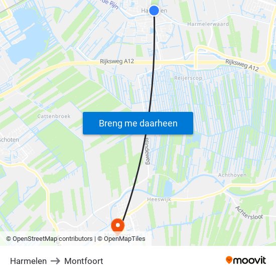 Harmelen to Montfoort map