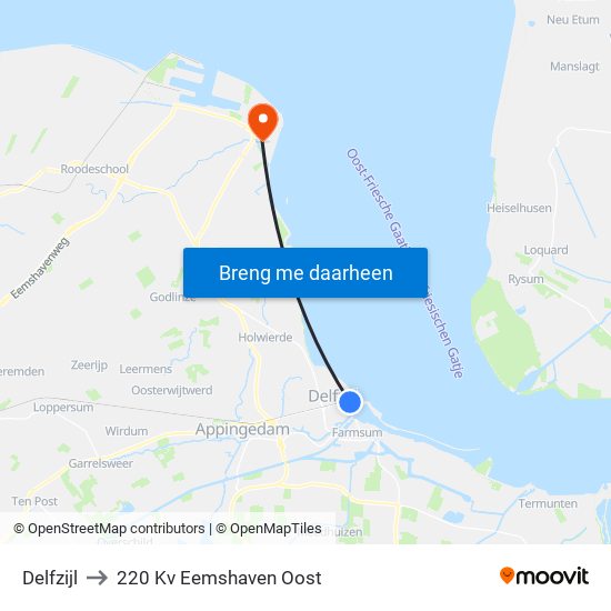 Delfzijl to 220 Kv Eemshaven Oost map