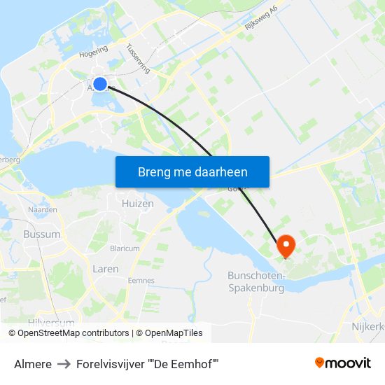 Almere to Forelvisvijver ""De Eemhof"" map