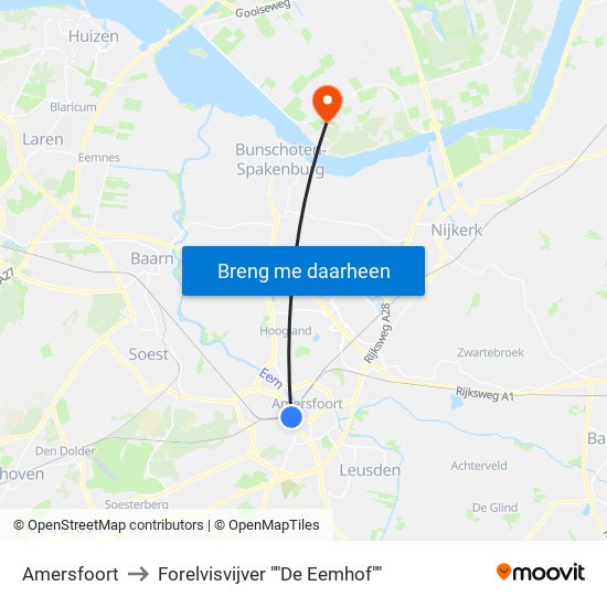 Amersfoort to Forelvisvijver ""De Eemhof"" map