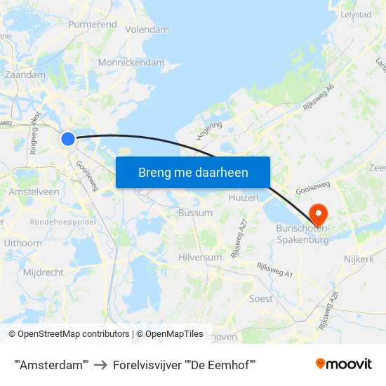 ""Amsterdam"" to Forelvisvijver ""De Eemhof"" map