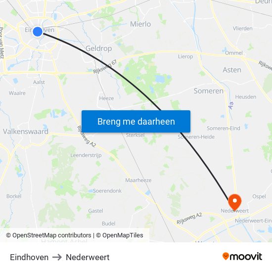 Eindhoven, Nieuwe Emmasingel 10 to Nederweert map