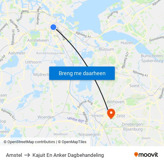 Amstel to Kajuit En Anker Dagbehandeling map