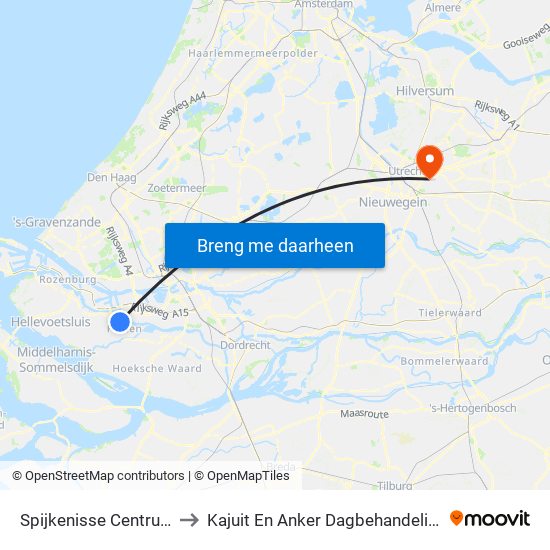 Spijkenisse Centrum to Kajuit En Anker Dagbehandeling map