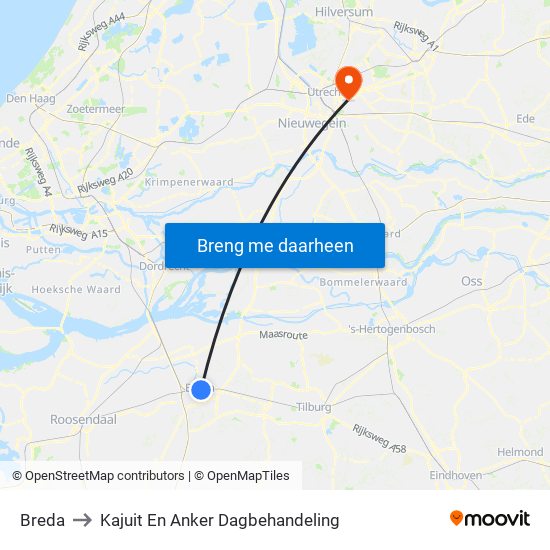 Breda to Kajuit En Anker Dagbehandeling map