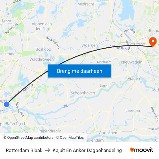 Rotterdam Blaak to Kajuit En Anker Dagbehandeling map