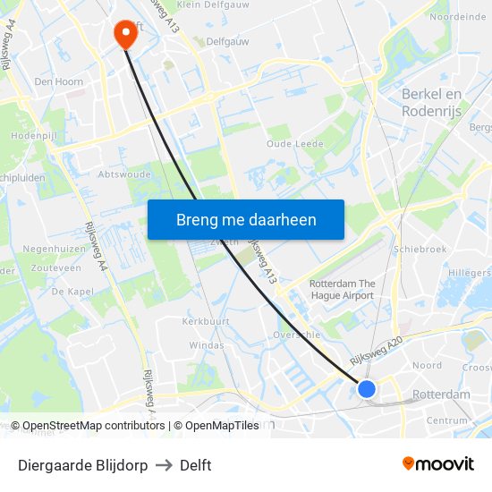 Diergaarde Blijdorp to Delft map