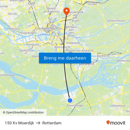 150kv Moerdijk to Rotterdam map