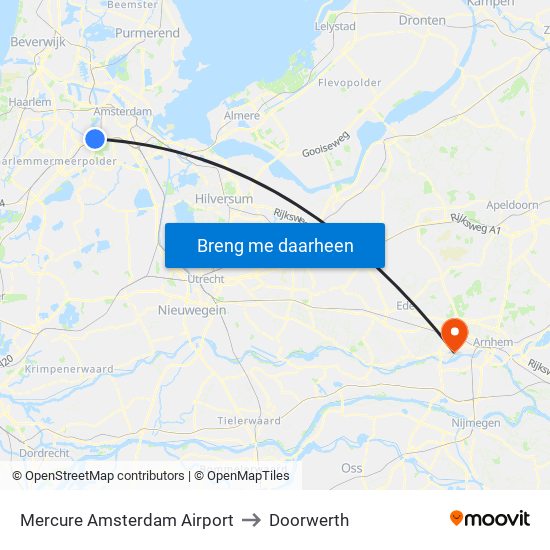 Mercure Amsterdam Airport to Doorwerth map