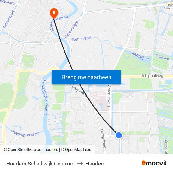 Haarlem Schalkwijk Centrum to Haarlem map