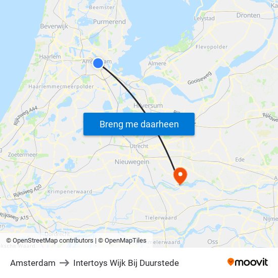 Amsterdam to Intertoys Wijk Bij Duurstede map