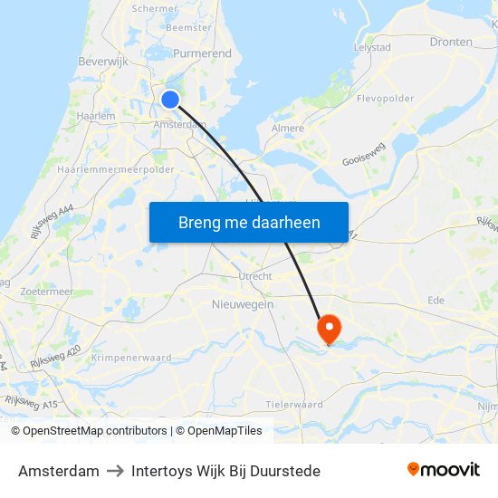 Amsterdam to Intertoys Wijk Bij Duurstede map
