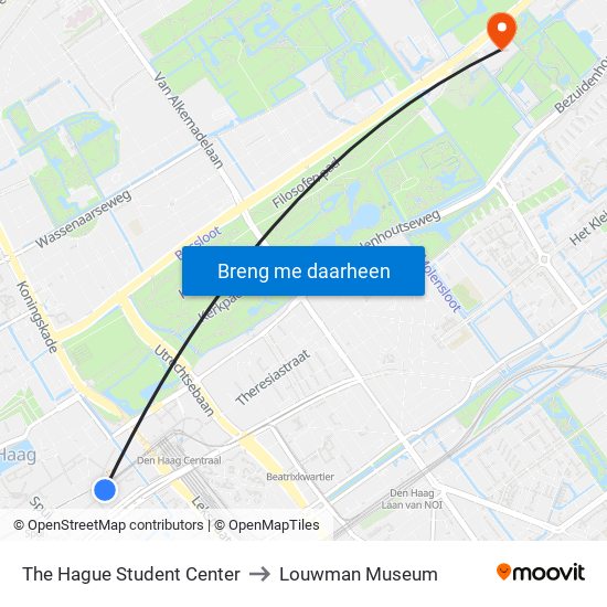The Hague Student Center to Louwman Museum map