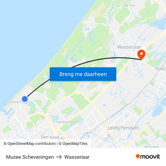 Muzee Scheveningen to Wassenaar map