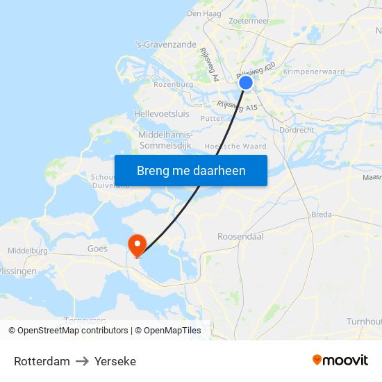 Rotterdam to Yerseke map