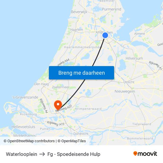 Waterlooplein to Fg - Spoedeisende Hulp map