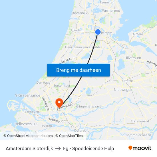 Amsterdam Sloterdijk to Fg - Spoedeisende Hulp map