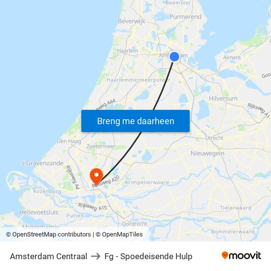 Amsterdam Centraal to Fg - Spoedeisende Hulp map