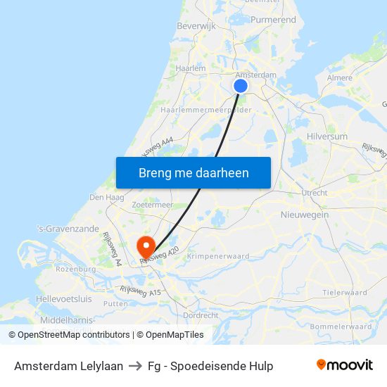 Amsterdam Lelylaan to Fg - Spoedeisende Hulp map