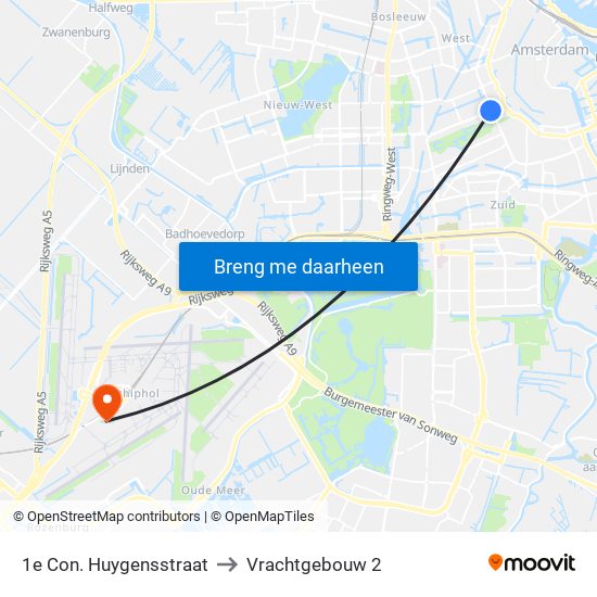 1e Con. Huygensstraat to Vrachtgebouw 2 map