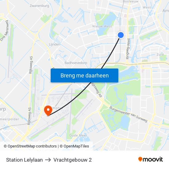 Station Lelylaan to Vrachtgebouw 2 map