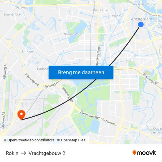 Rokin to Vrachtgebouw 2 map