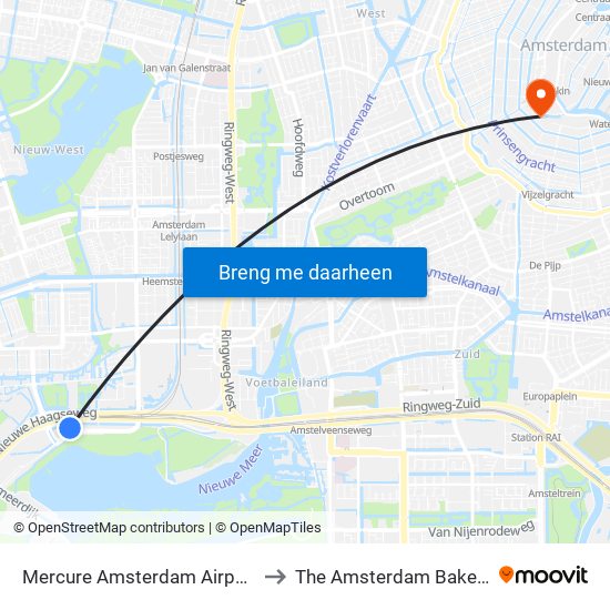 Mercure Amsterdam Airport to The Amsterdam Bakery map