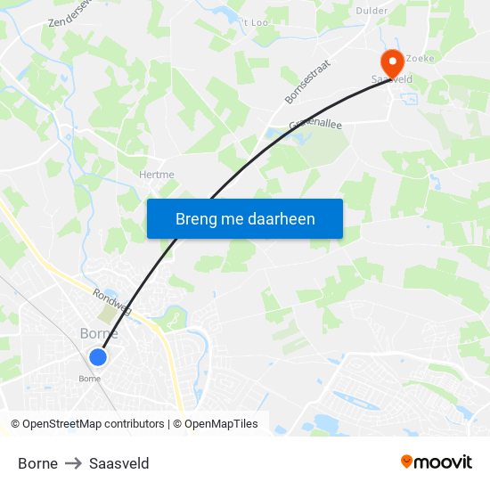 Borne to Saasveld map