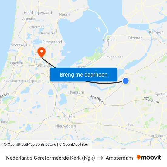 Nederlands Gereformeerde Kerk (Ngk) to Amsterdam map