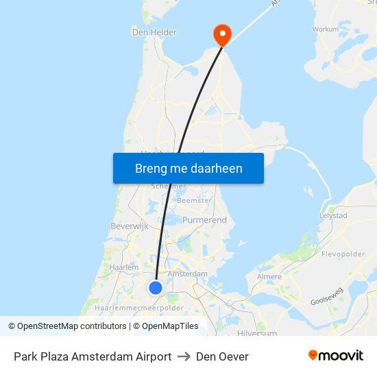 Park Plaza Amsterdam Airport to Den Oever map