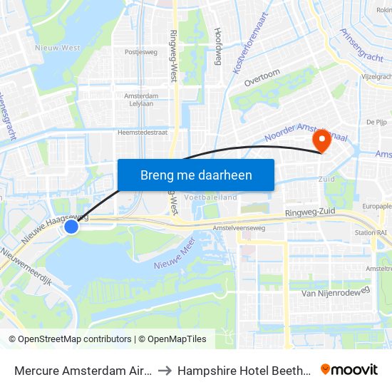 Mercure Amsterdam Airport to Hampshire Hotel Beethoven map