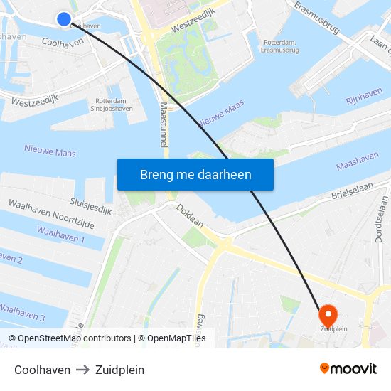 Coolhaven to Zuidplein map