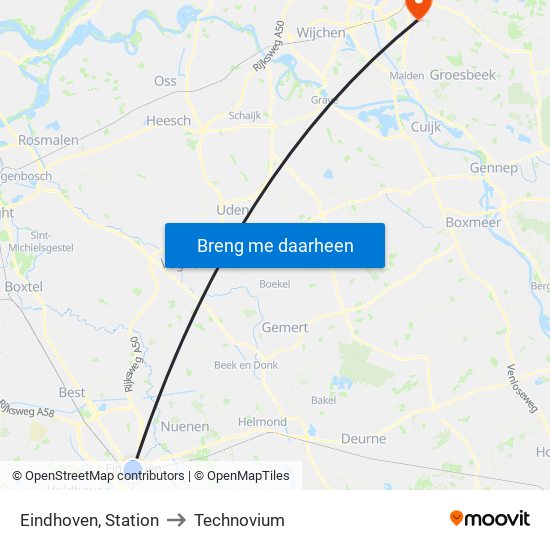 Eindhoven, Station to Technovium map
