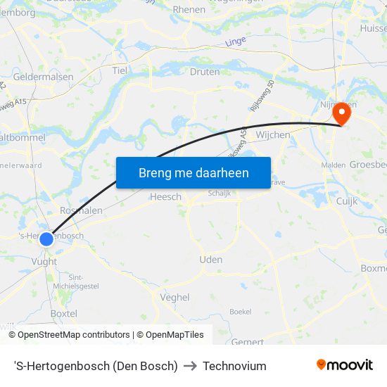 'S-Hertogenbosch (Den Bosch) to Technovium map