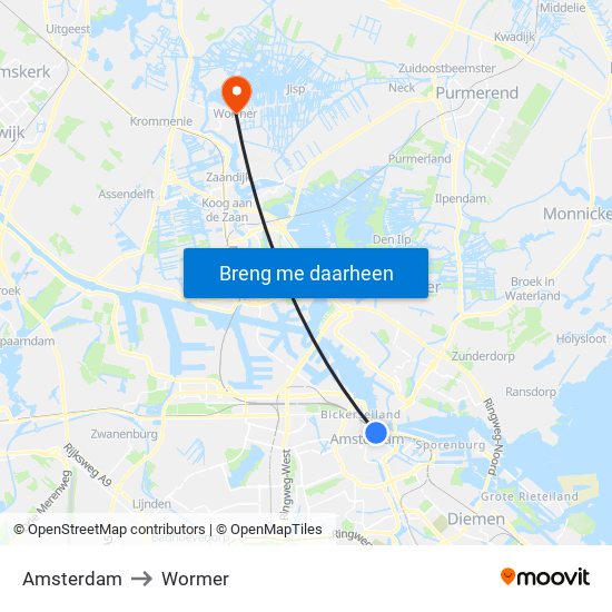 Amsterdam to Amsterdam map