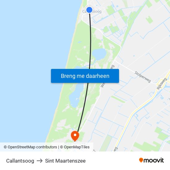 Callantsoog to Sint Maartenszee map