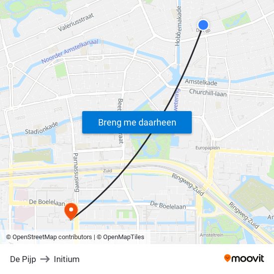 De Pijp to Initium map