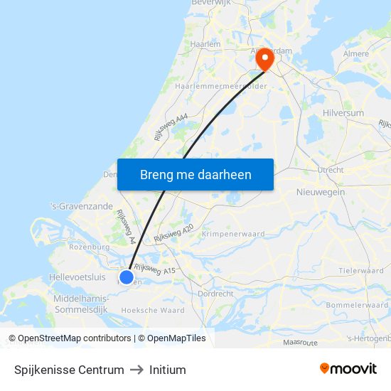 Spijkenisse Centrum to Initium map