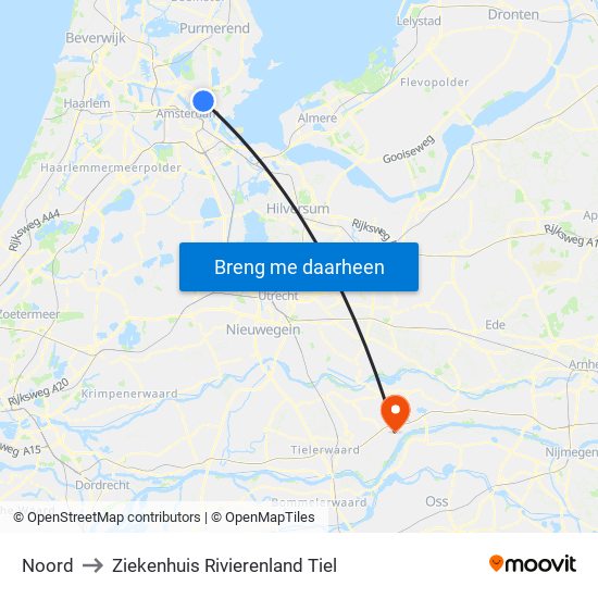 Noord to Ziekenhuis Rivierenland Tiel map