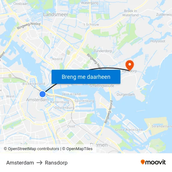 Amsterdam to Ransdorp map