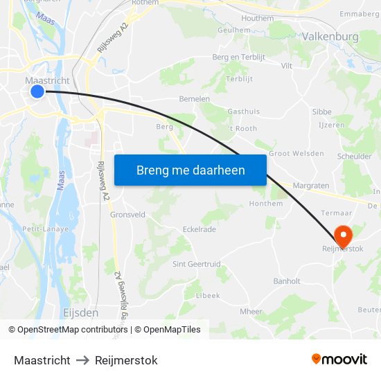 Maastricht to Reijmerstok map