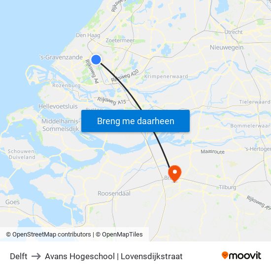 Delft to Avans Hogeschool | Lovensdijkstraat map