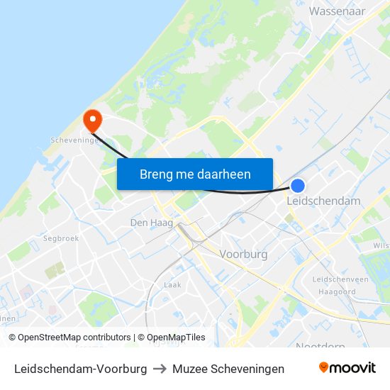 Leidschendam-Voorburg to Muzee Scheveningen map