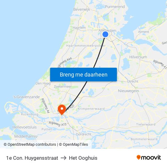 1e Con. Huygensstraat to Het Ooghuis map