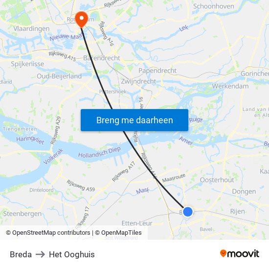 Breda to Het Ooghuis map