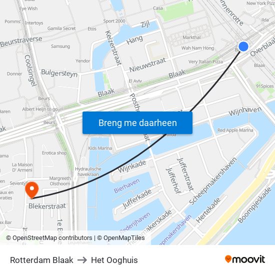 Rotterdam Blaak to Het Ooghuis map