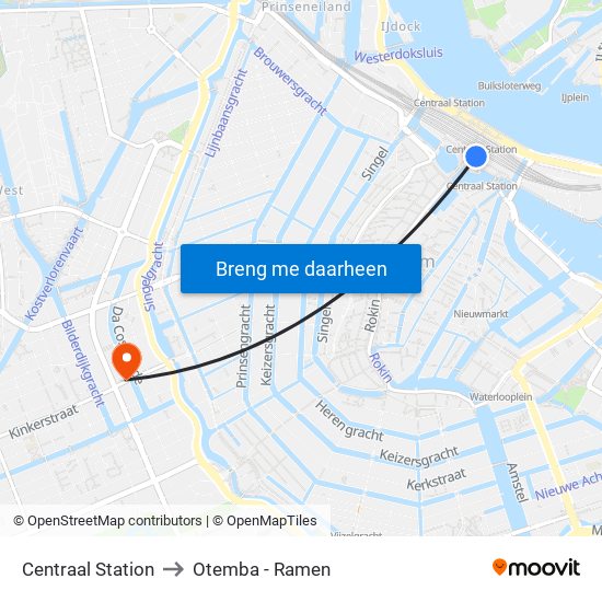 Centraal Station to Otemba - Ramen map